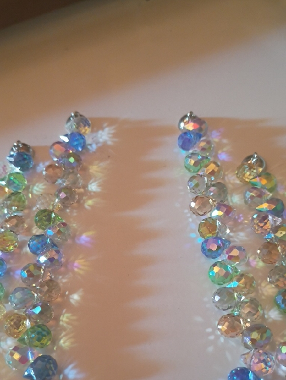 2 Multi-Color Faceted Crystal Bead Necklace - Women Jewelry - Picture 3 of 6